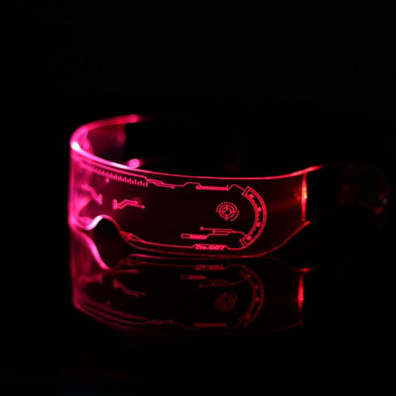 Lunettes à LED lueur fête fournitures lunettes de fête éclairer Halloween Cosplay lunettes de soleil lunettes lumineuses Halloween fête décoration: single colors