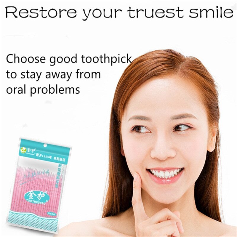 100 Pieces Food Grade PP Toothpick Dental Teeth Sticks Floss Pick Tooth Tool Clean Oral Care Teeth Food Residue Party Toothpicks