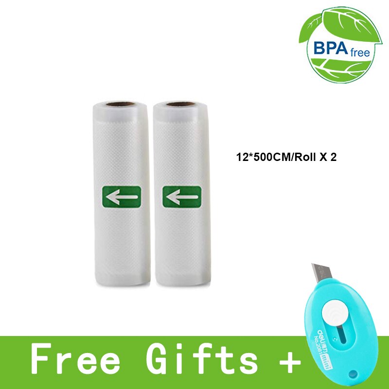 Vacuum bags for food Vacuum Sealer Storage Bags 12/15/20/25/28cm*500cm For Vacuum packing Sealer 5 Rolls/Lot: 12X500cm 2 roll