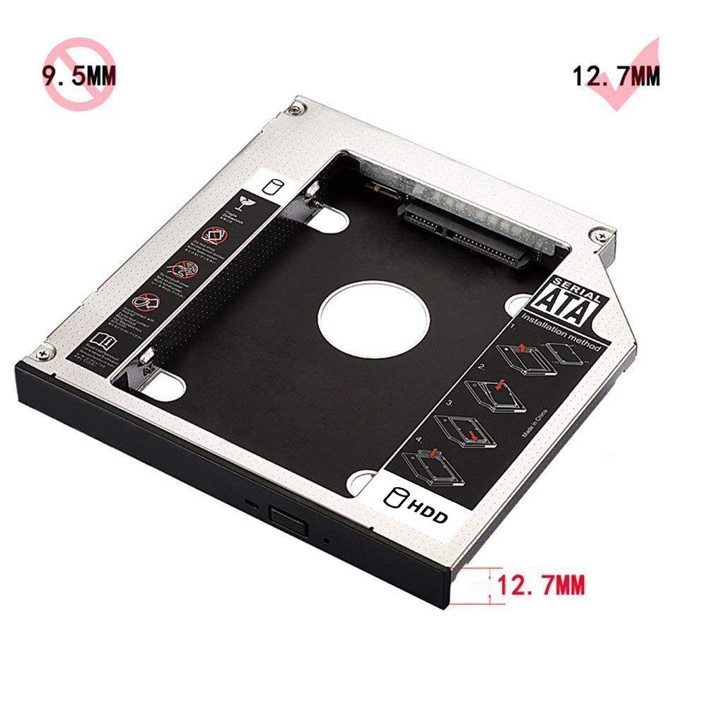 Universele Aluminium 2nd Hdd Caddy 9.5Mm Sata 3.0 Voor 2.5 &quot;Ssd Harde Schijf Driver Case Behuizing Dvd Cd rom Adapter Optische Bay Pc