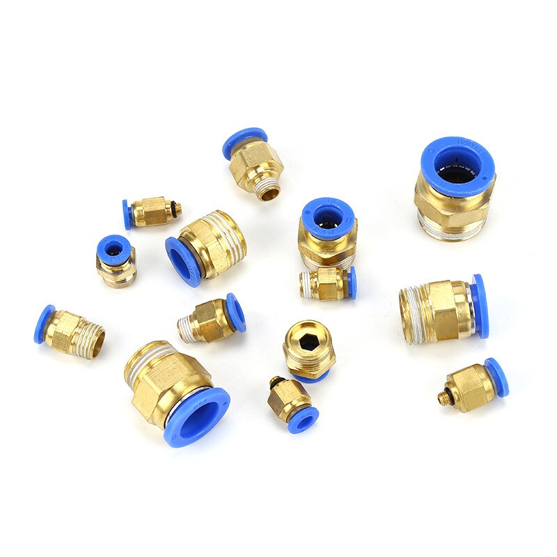 M8 M10 M12 M14 M16 M20 Metric Male Thread Straight Pneumatic Pipe Fitting Push In Quick Connector Fit Tube OD 10mm