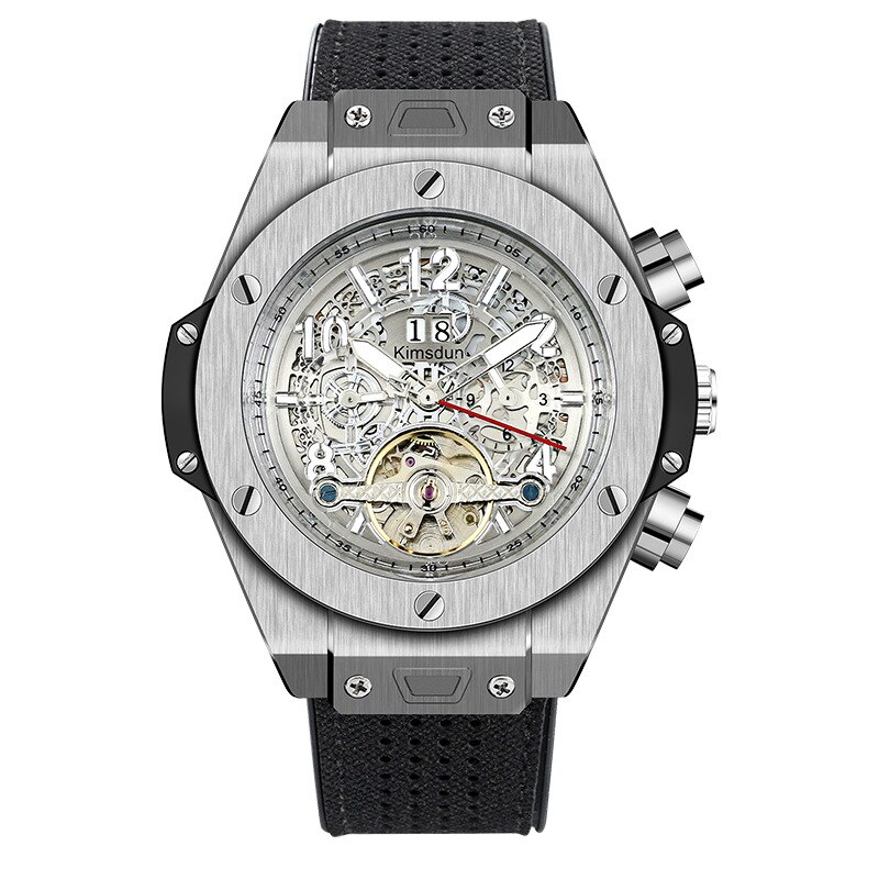 Branded Skeleton Automatische Horloge Hollow Klokken Mannen Siliconen Lichtgevende Waterdichte Sport Pols Horloges