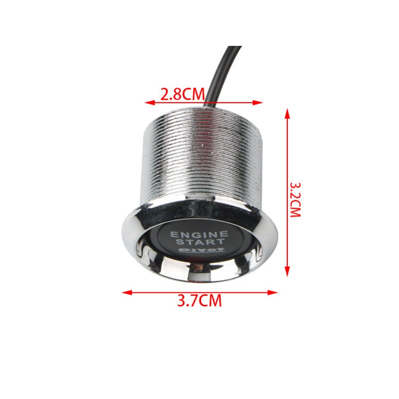 Botón pulsador de arranque y parada de motor de coche, 12V, interruptor de arranque de entrada sin llave