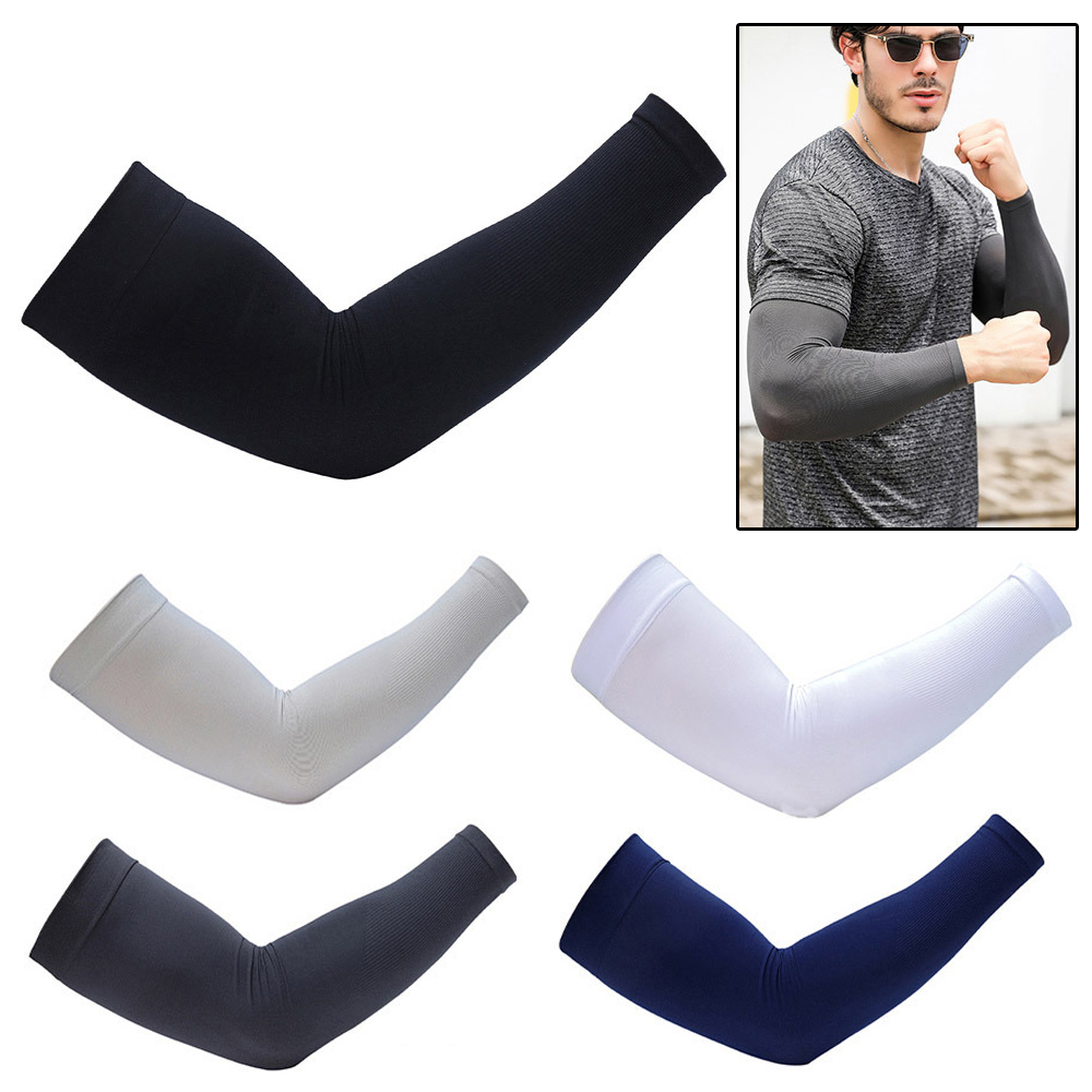 1 Paar Sommer-Sonnenschutz-Ärmel aus Eisseide für Herren, Übergröße, Armschutz, UV-Schutz, Handschuhe, Armstulpen, schnell trocknend, Armwärmer