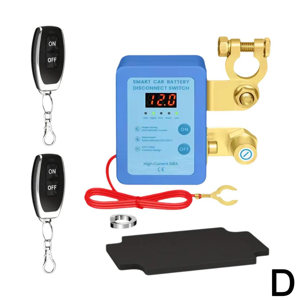 240A töten Schalter 12V/24V Fernbedienung Batterie Trennen Schalter Mit LED Spannung Anzeige Automatische Energie Abschaltung Schalter für Auto: Grün