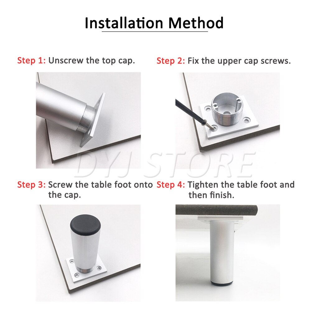 Pieds de meubles modernes en aluminium, 80-300mm, 2/4 pièces, réglables, couleur or, pour canapé, meuble TV, commode, lits