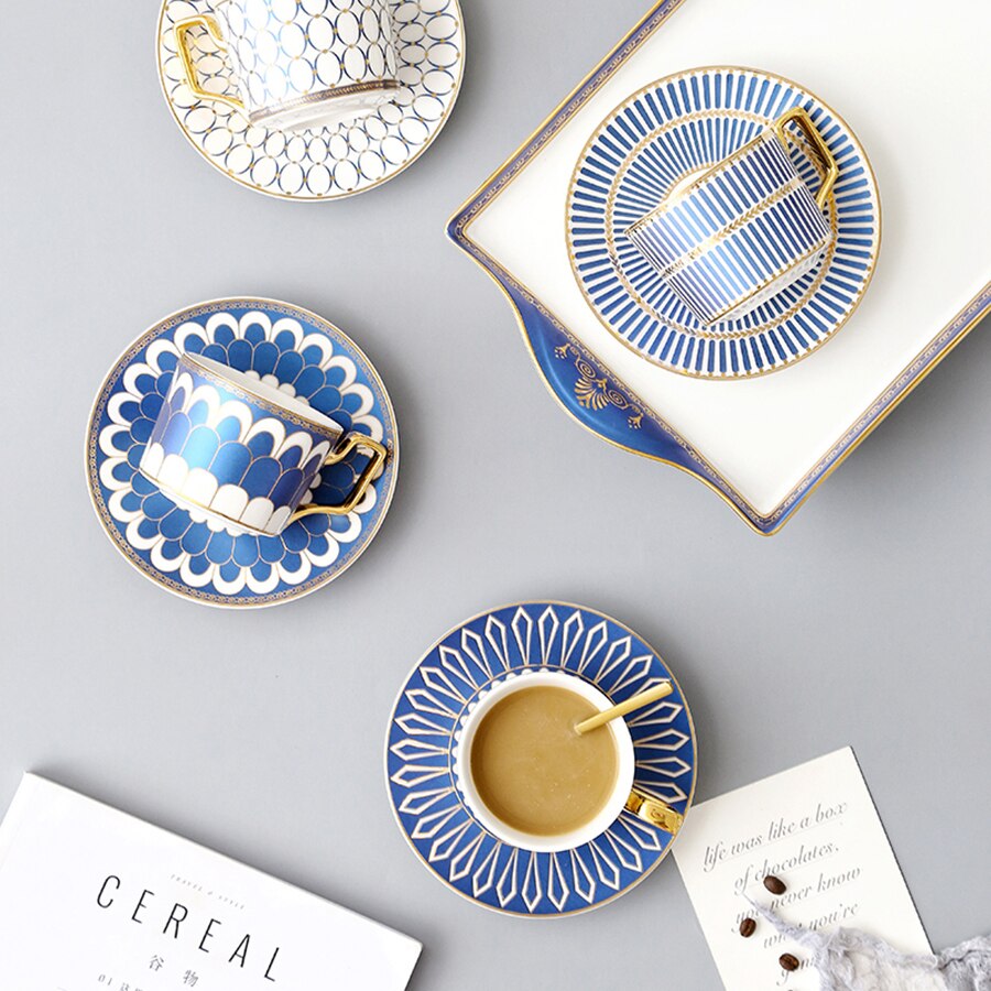 Kerst Thee Cup Set Hoge Europese Koffie Kopje Thee Set Keramische Espresso Cups Herbruikbare Kubek Thee Glazen Servies Thuis LZI015