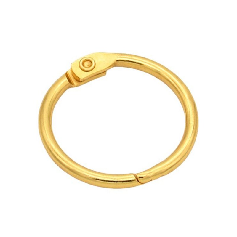 5-10Pcs/Set Gold Metal Ring Binder 15-50mm DIY Loose-leaf Book Hoops Opening Office Binding Supplie Photo Albums