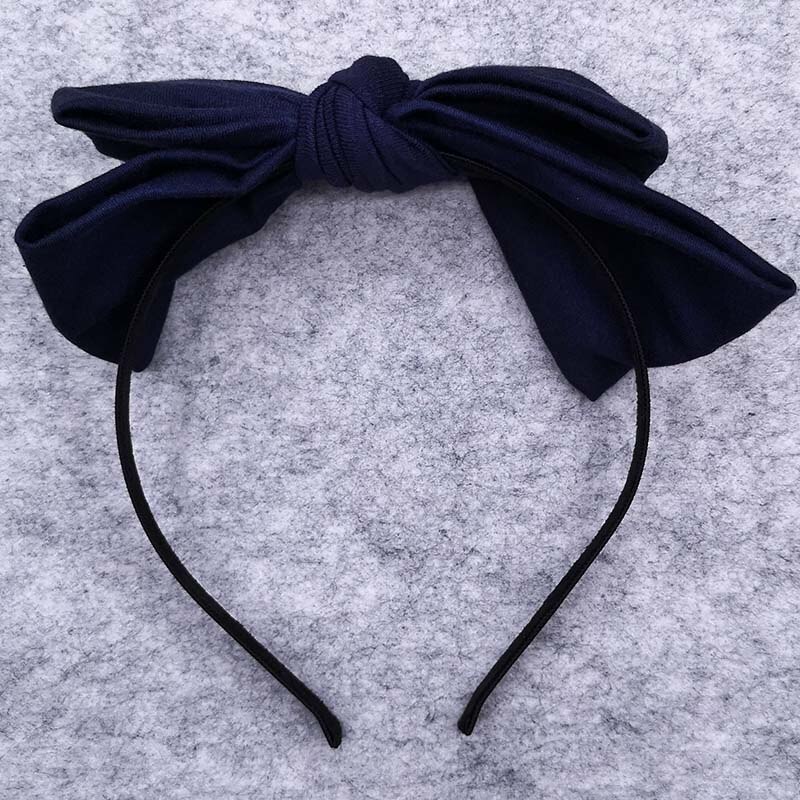 GZHilovingl Girls Big Bow Cotton Hairbands Hair Hoops Kids Childs Summer Cute Headwear Hair Accessories Handmade: navy