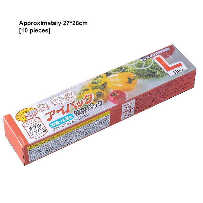 1 Doos Wrap Plastic Verpakking Zakken Voedsel Opbergtas Herbruikbare Vriezer Sandwich Afdichting Zak Keuken Koelkast Voedsel Behoud: L 10pcs