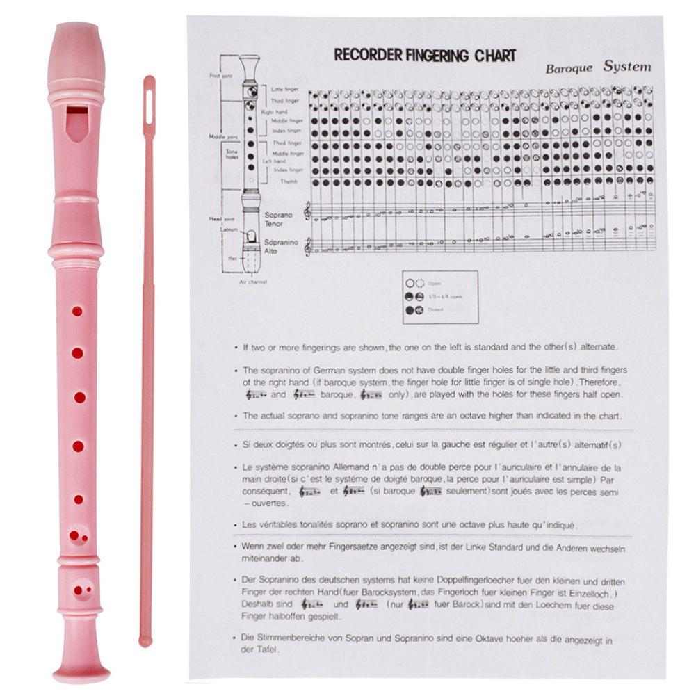 Clarinete ABS para niños y adultos, instrumento Musical educativo, con palo de limpieza, T8: Rosa