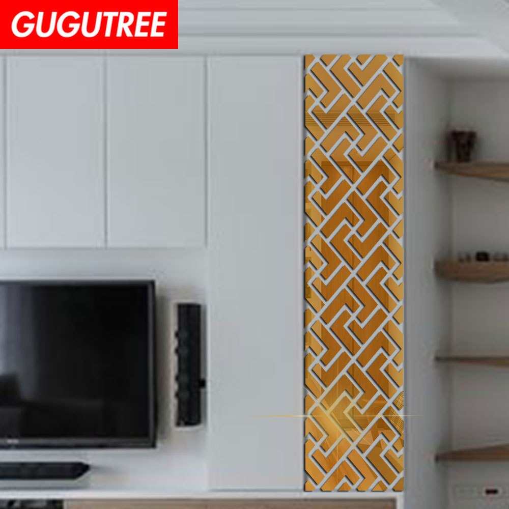 Decorate Home 3D geometry art wall mirror sticker decoration Decals mural painting Removable Decor Wallpaper LF-1181