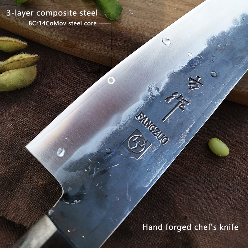 Chef's Knife High Carbon Composite Steel Hand forged Japanese Style Sharp Kitchen Knives Cooking Slicing Tools Fish knife