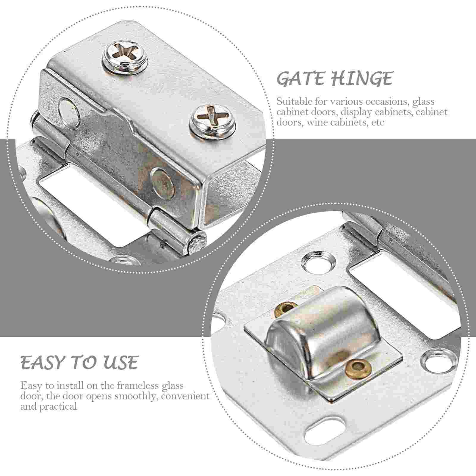 4pcs Showcase Door Hinge Stainless Gate Hinge Cabinet Hinge Replacement