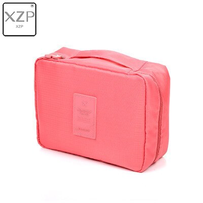 Bolsa de maquillaje XZP para exteriores para chica, neceser para mujer, neceser de lavado, organizador de maquillaje, Kit de almacenamiento de viaje, bolsa con múltiples bolsillos para mujer: Watermelon Red