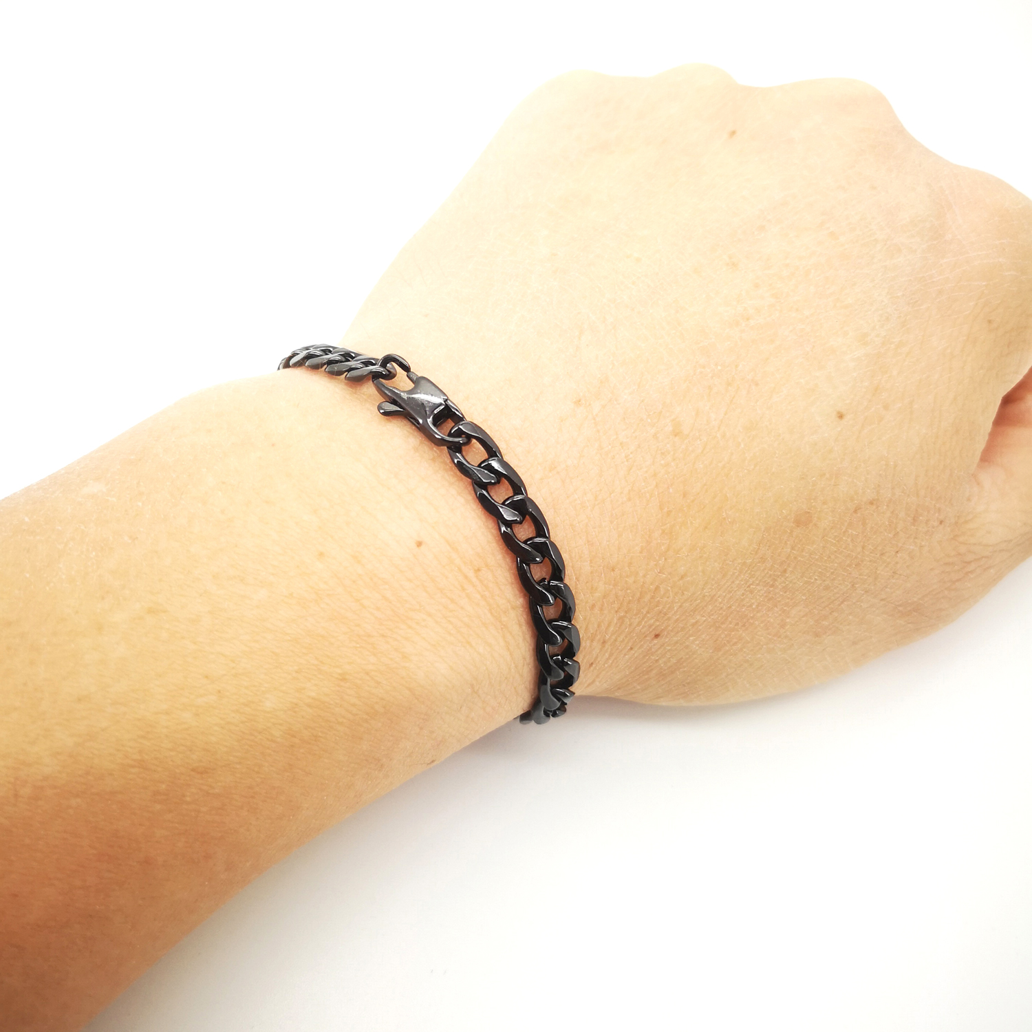 6Mm Rvs Ketting Voor Mannen/Vrouwen Lange Curb Cubaanse Ketting 18 "-36" Gun Black mode Jewerly Mannelijke Byzantijnse Jongen