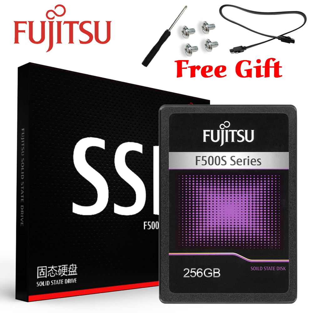 FUJITSU 2.5inch ssd 256 gb sata iii hd ssd 256gb 3D NAND Flash 500MB/s TLC SMI Phison internal Solid State Drives for laptop PC