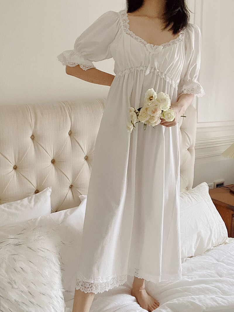 Damer & #39 ;s lolita kjole blonde prinsesse sleepshirts vintage dame pige & #39 ;s natkjole natkjole med brystpude. sødt nattøj til hjemmet