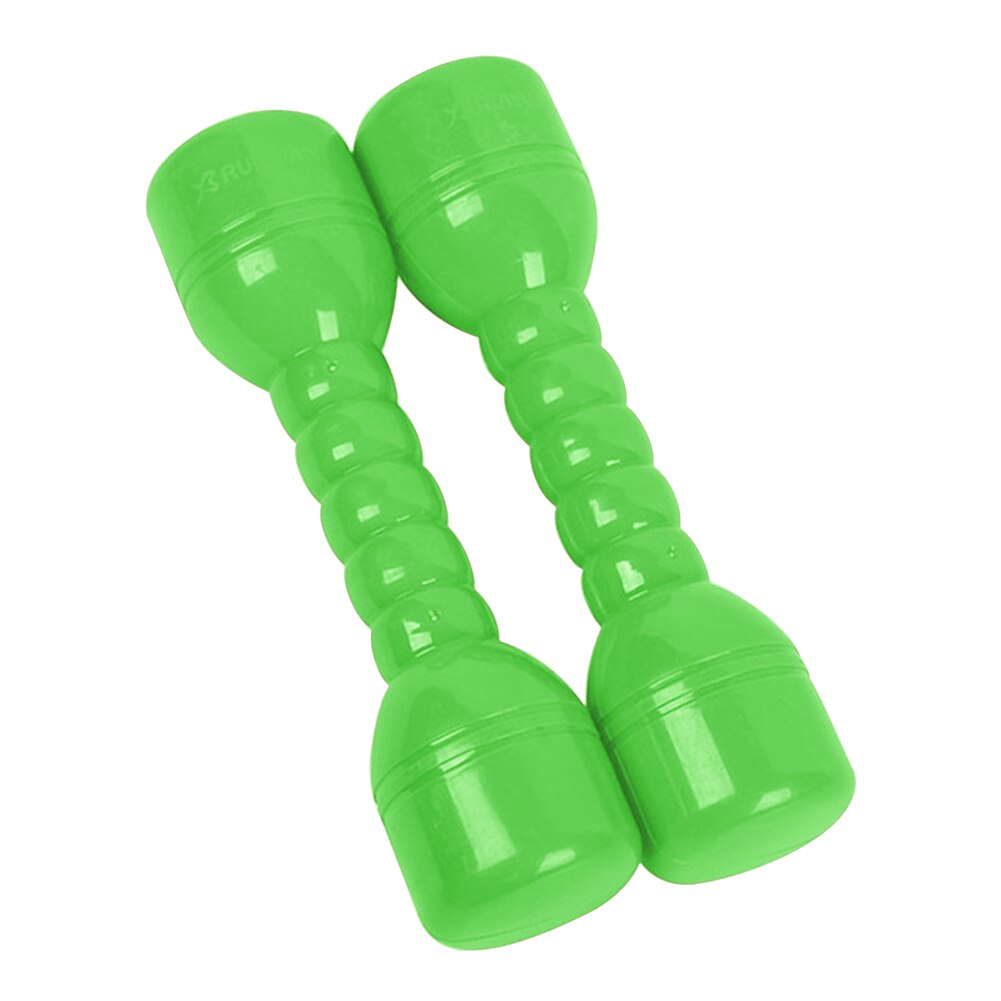 2 Stuks Kinderen Dumbell Plastic Fitnessapparatuur Kids Training Prestaties Outdoor Dansen Tool Workout Oefening Kleurrijke Speelgoed: green