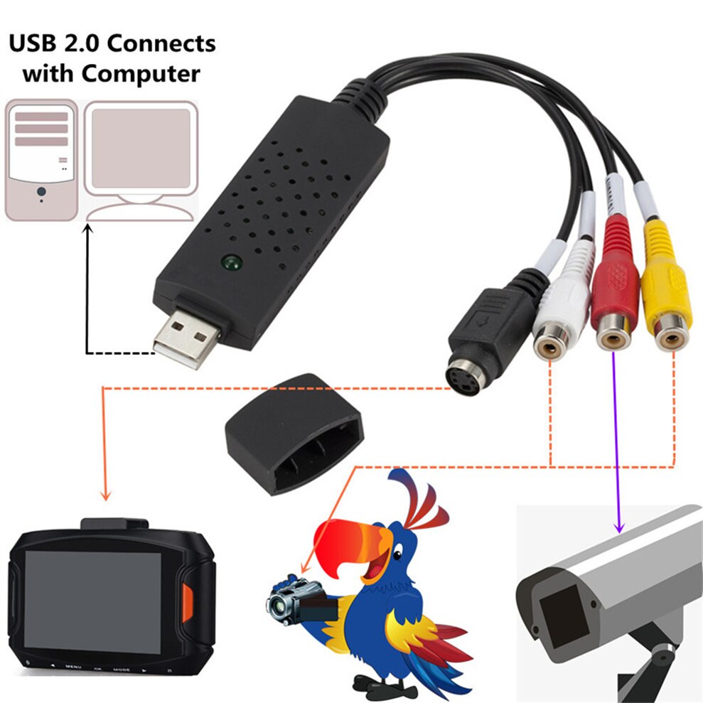 Vhs Naar Digitale Converter Usb 2.0 Video Converter Audio Capture Kaart Vhs Doos Vhs Videorecorder Tv Naar Digitaal Converter Ondersteuning win 7/8/10