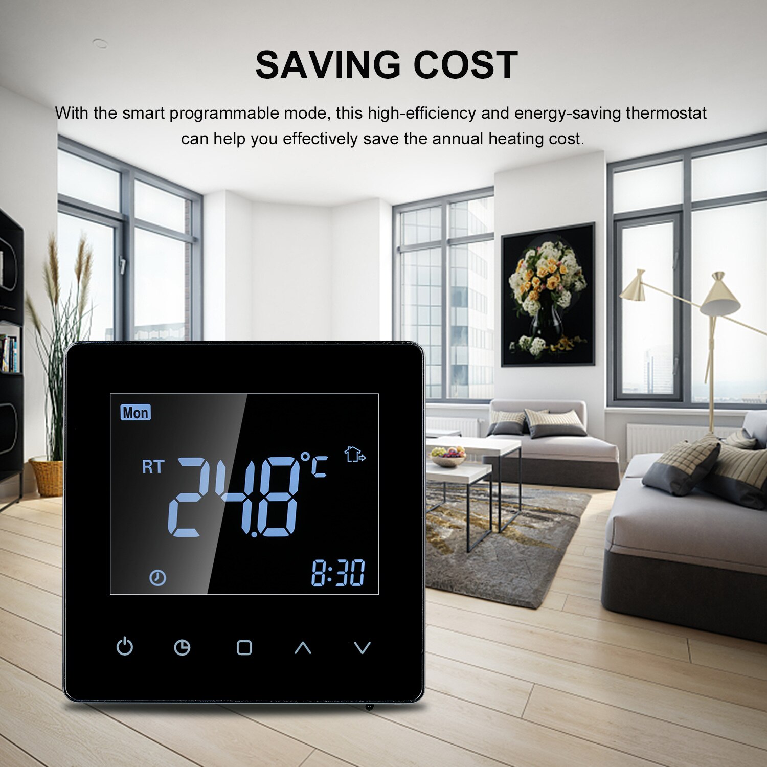 Smart LCD Touch-screen Programmable Wi-Fi Thermostat 16A Digital Temperature Controller with WIFI Electric Heating for Home
