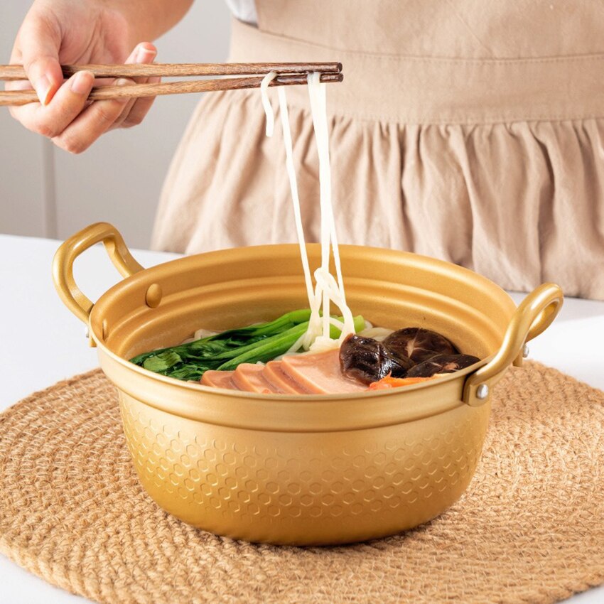 Stock Pot, Nonstick Soup Pot Pasta Cooking Pot with Wooden Lid, Cast Aluminum Soup Port with Double Handle, 21cm Diameter