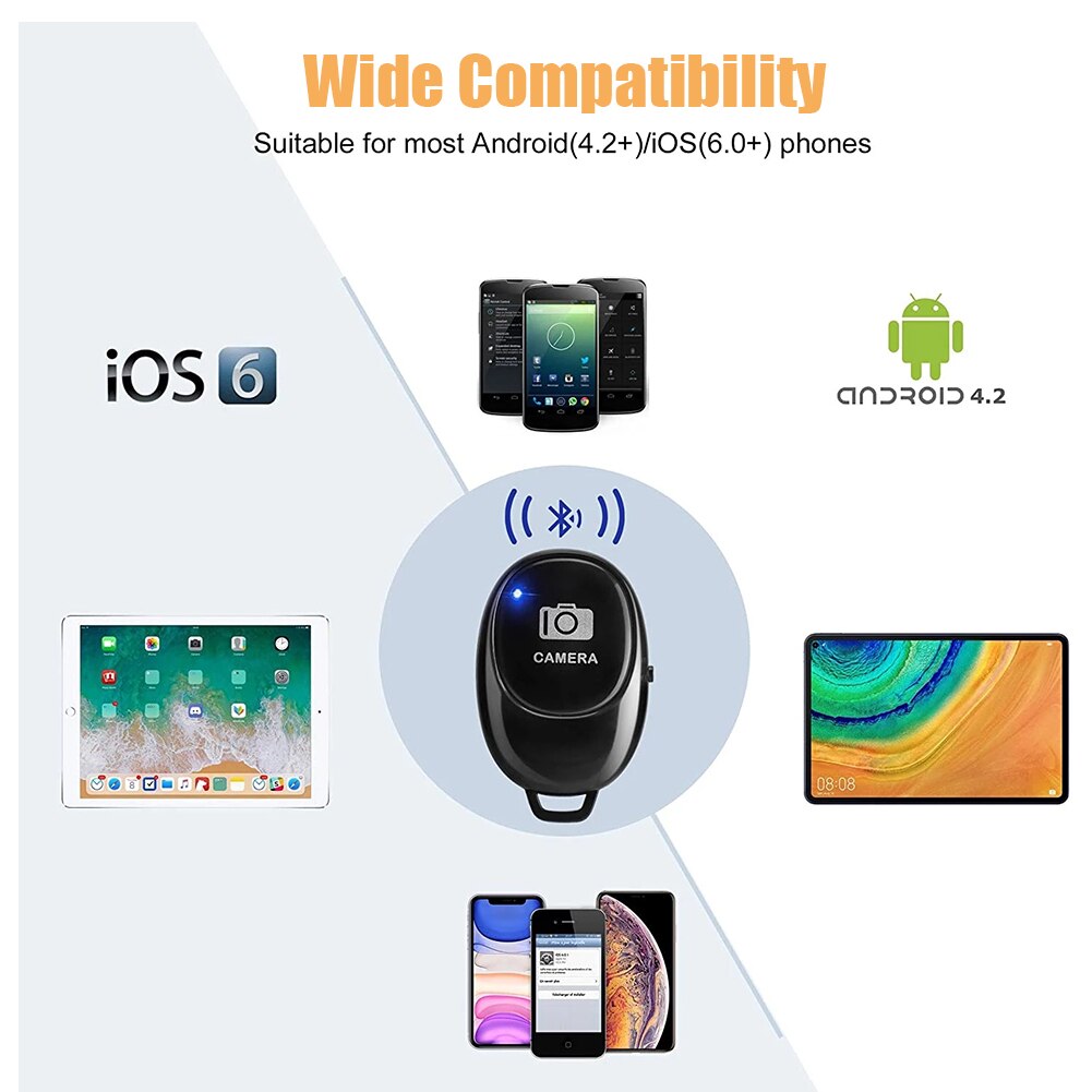 Mini Selbst-Timer Fernbedienung Wiederaufladbare Drahtlose Selfie Auslöser Single Taste Kompatibel mit IOS Android System