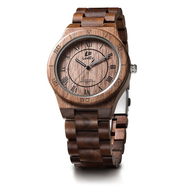 El mejor , relojes de madera únicos para hombre, 100% de madera natural, de bambú, hechos a mano, de lujo, reloj de pulsera de cuarzo , reloj deportivo Masculino: Walnut sandalwood