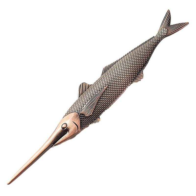Aguja de té en forma de pez, de aleación de Pu'Er, cuchillos de té, aguja, selección de hielo, herramienta de selección de pastel de Casa de Té para (Color aleatorio), 1 ud.