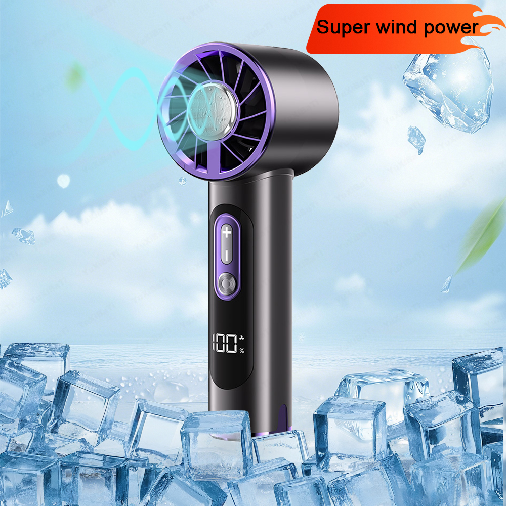 Portable Handheld Turbo Fan 100 Wind Speeds Adjustable Mini Personal Fan Battery Operated Electric Eyelash Fan