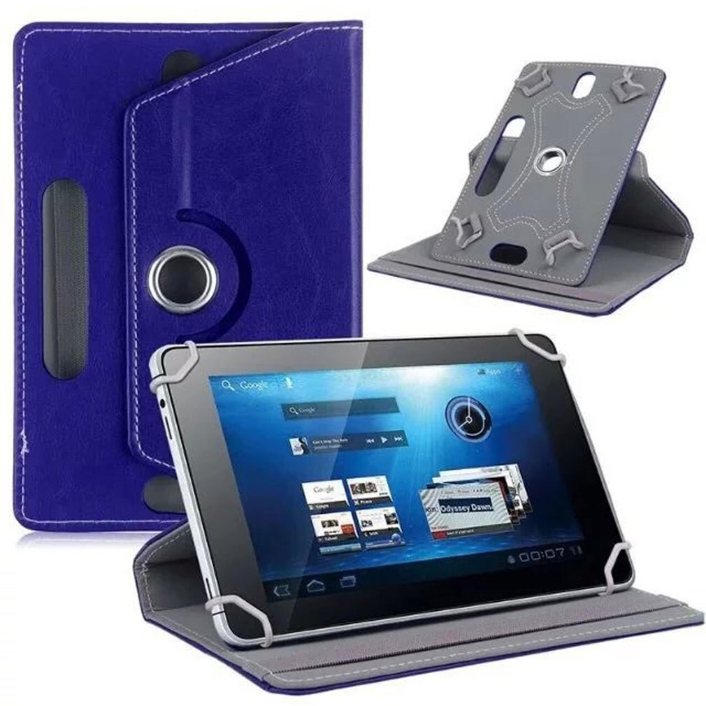 Universele 10 Inch Flat Case Crystal Patroon Universele Beschermhoes Tablet Universele Lederen Case: Navy Blue