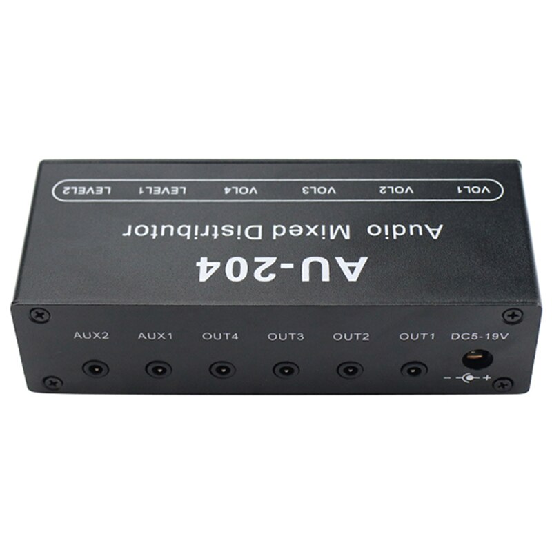 Stereo mixer o  (2 input 4 output) skub fire hovedtelefoner eller eksterne effektforstærkere lydstyrke uafhængig kontrol