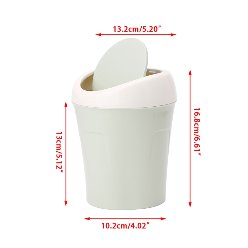 Mini Rolling Cover Desktop Garbage Can Trash Waste Bin Basket Dustbin Container Home Car Case Ash Urns