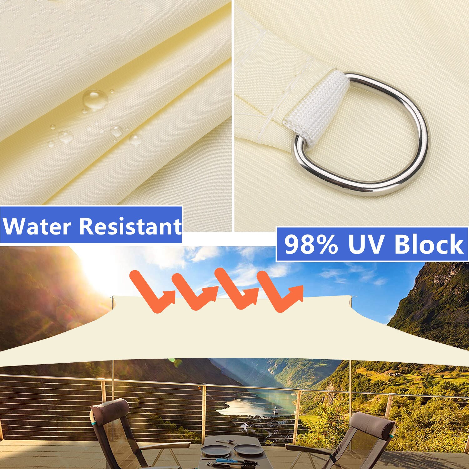 Sonne Sonnensegel 98% UV Block Sonnenschirm Segel für Terrassen Hinterhof Parkplatz Baldachin Markise Zelte Party Im Freien Pavillon Pergola Abdeckung