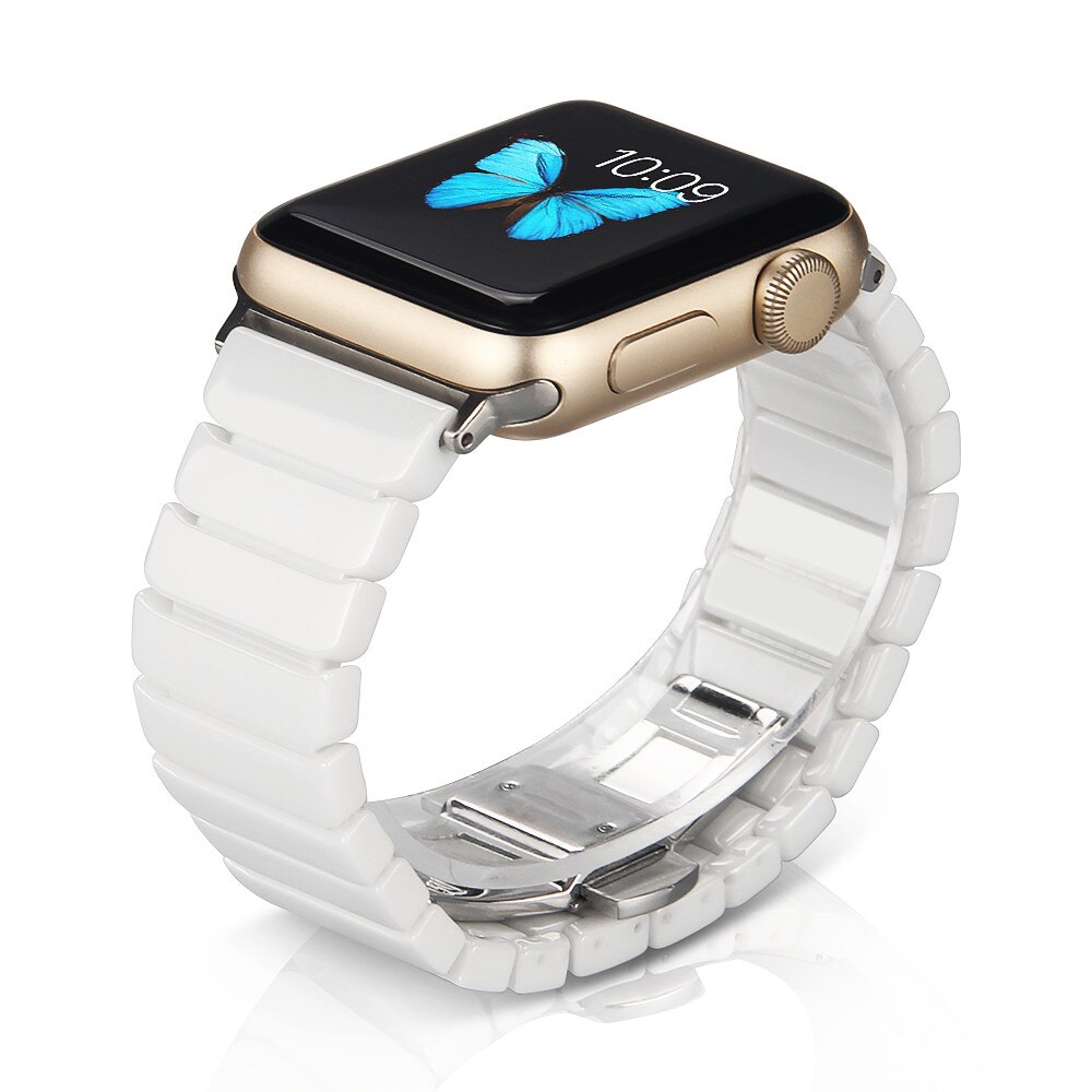 Strap Voor Apple Watch Band 38Mm 42Mm Apple Watch 5 4 3 2 1 Smart Horloge Armband Keramische Horlogebanden Voor iwatch Band 40Mm 44Mm: White / 38mm 40mm