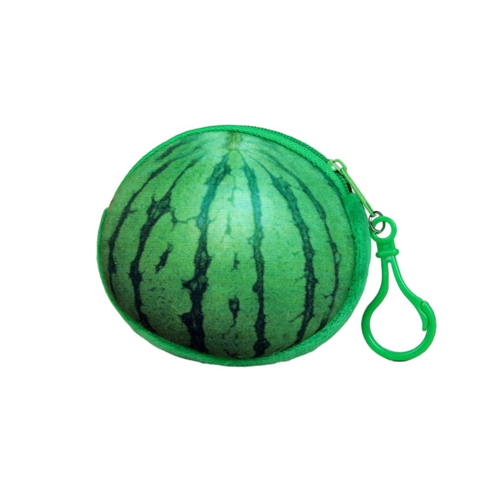 Mini Watermelon Fruit Coin Purse Peach Huangtao Strawberry Card Holder Strawberry Orange Plush Wallet Outdoor: black