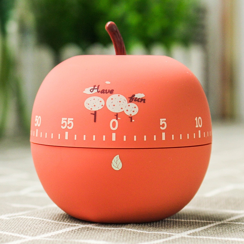 Kitchen Timer Kitchen Gadgets Pomodoro Cute Fruit Manual Mechanical Visual Countdown Cooking Timer for Kitchen Cooking Kids: Apple