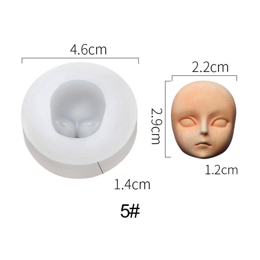 3D Baby Face Silicone Molds Q Version Clay Head Sculpey Doll Modification Accessories DIY Proportional Face Making Tools: 5