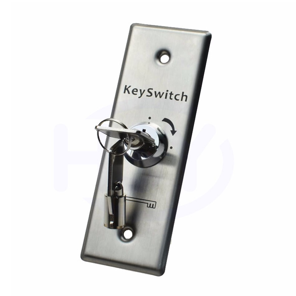 HSY Stainless Steel Key Switch Emergency Push Exit Button Door Release Access Controller Gate Open Lock: S40K