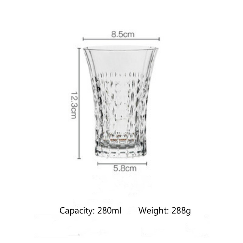 Romantic Love Series Goblet 150-280ml Lead-Free Crystal Vintage Red Wine Glass Champagne Whiskey Cup Fans Flat Cup: 280ml