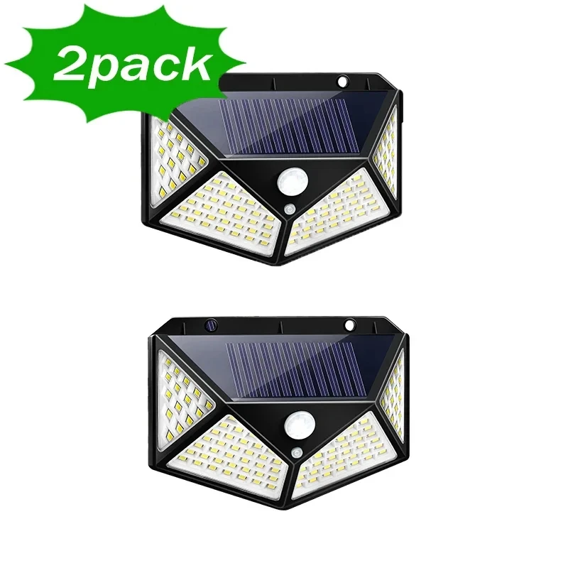 1/2/4PCS Zonne-verlichting Outdoor Wandlamp PIR Bewegingssensor 100LED Zonne-energie Zonlicht straat Licht voor Tuin Binnenplaats: orange