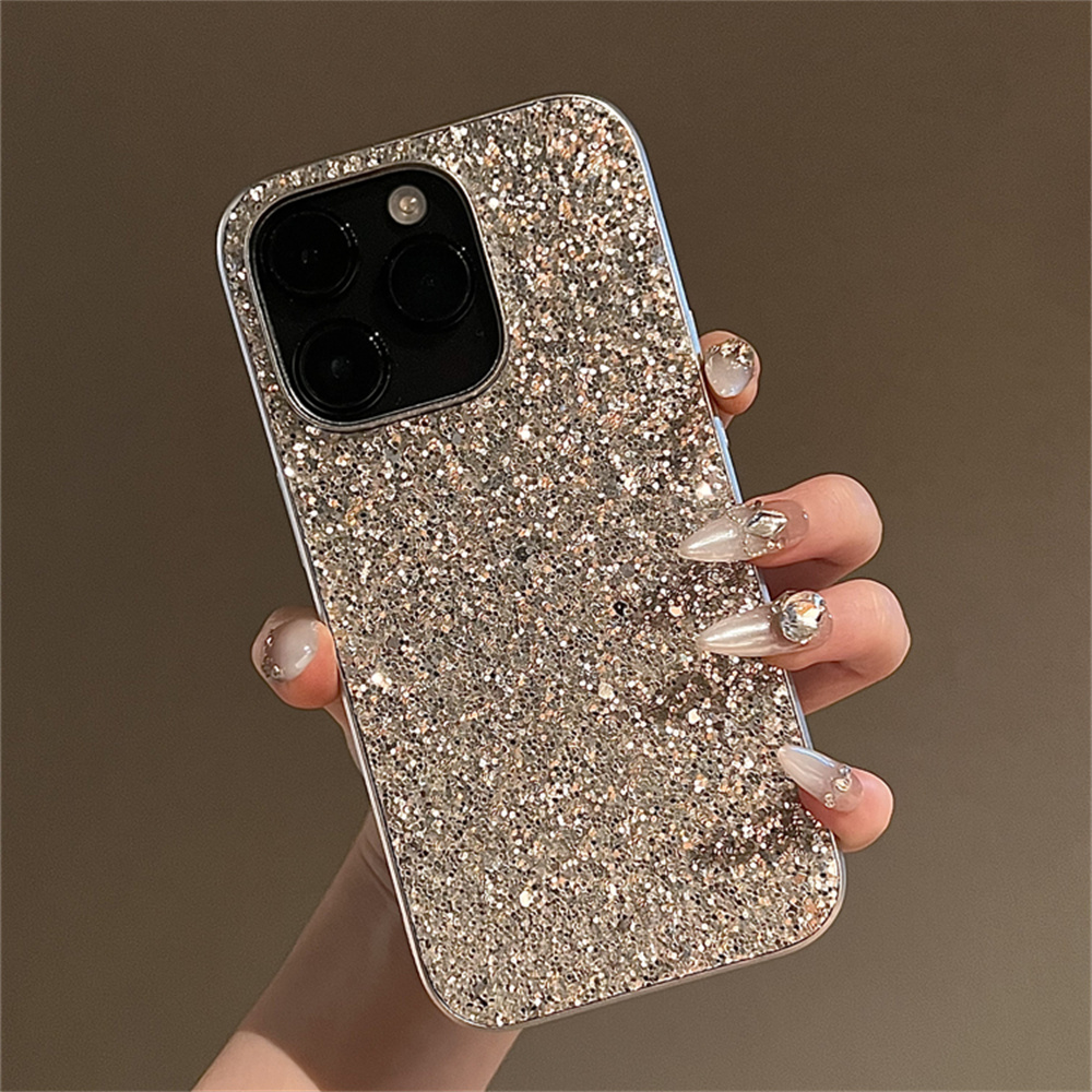 Luxe Glitter Bling Pailletten Telefoon Case Voor iPhone 15 14 13 12 11 Pro Max Plus Gegalvaniseerde Lens bescherming Zachte Siliconen Cover: Polyester