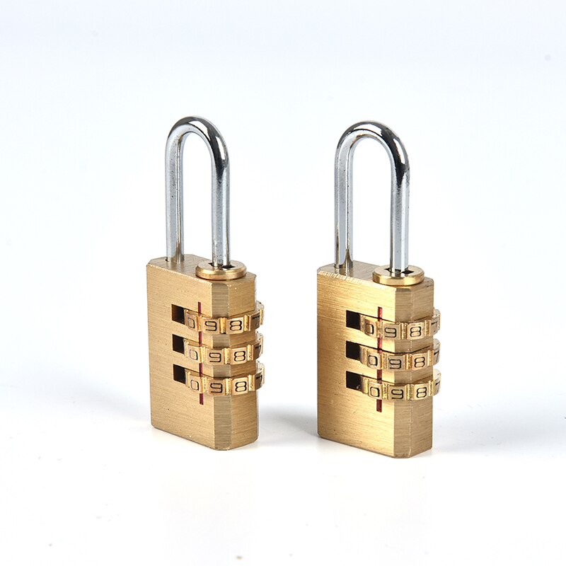 Stainless Steel Padlock Solid Brass Lock Digit Combination Password Secret Code for Gym Outdoor Locker Case Copper