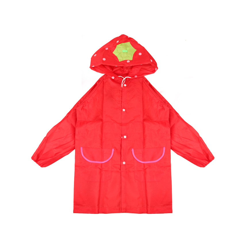 Capa de chuva infantil, capa estilo animal de desenho animado para crianças à prova d&#39;água com capuz casaco de chuva para meninas ferramentas escolares em dias chuva: Vermelho