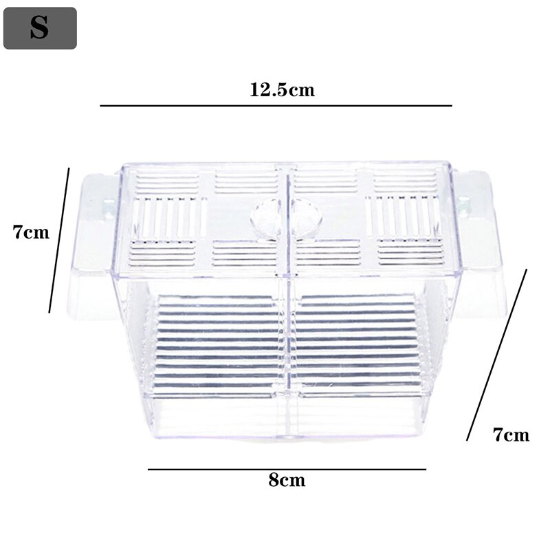 Home Fish Pet Supplies Acrylic Fish Breeding Isolation Tank Aquarium Breeder Box Double Guppies Hatching Incubator Aquarium: S