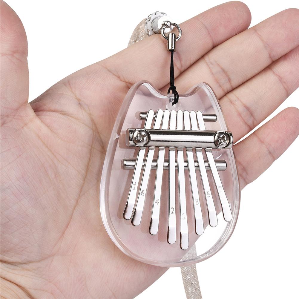 Portable Thumb Piano Crystal Kalimba Instrument 8 Keys Mini Thumb Piano Musical Instrument For Beginner
