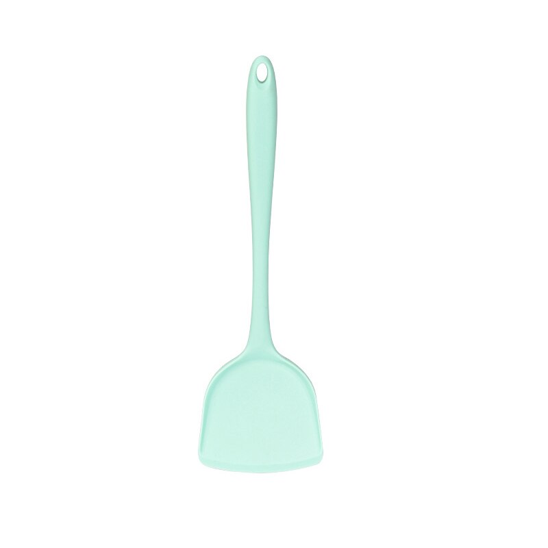 Silicone Kitchen Utensils Colander Spatula Non-stick Soup Spoon Cooking Tools Spatula Kitchenware Cooking Shovel Tableware: green-spatula