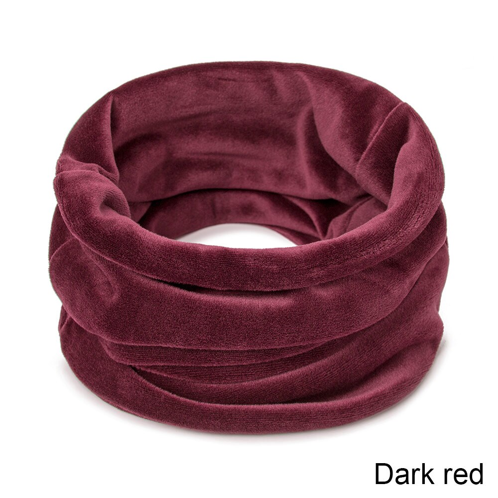 Gruppe hoppe kvinders efterår vinter tørklæde afslappet ring strikket ring tørklæde til mænd ensfarvet blød hals tørklæde halstørklæde: Mørkerød