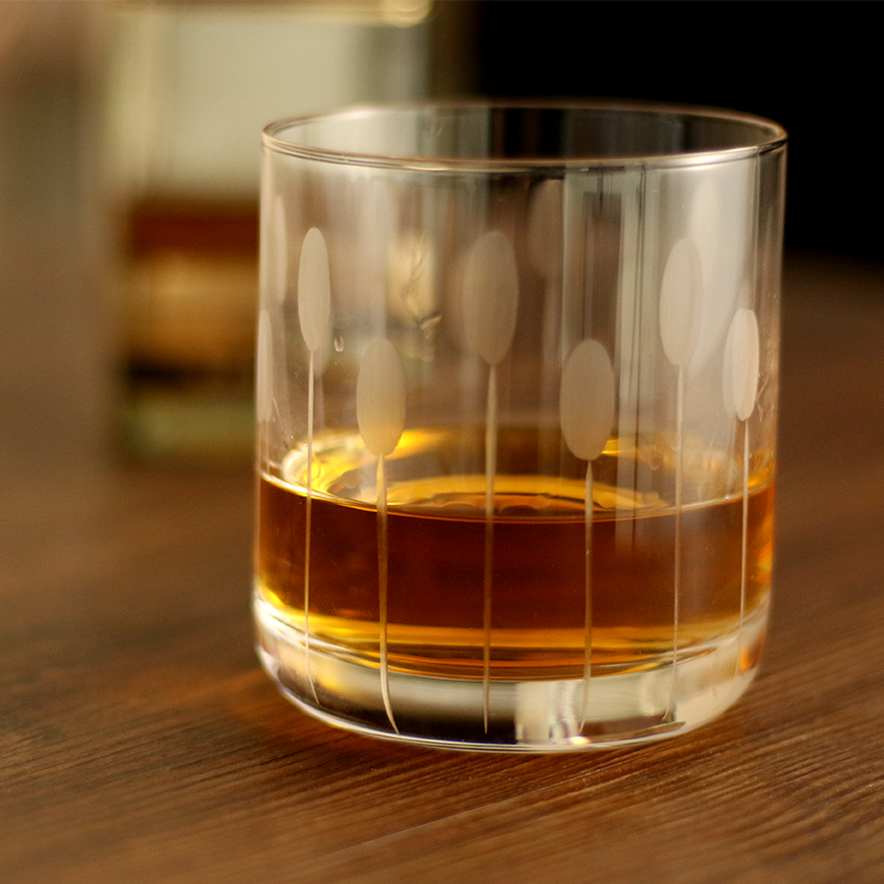 Sæt  of 2 blyfri krystalglas tumblere håndlavede blæste indgraverede whiskyglas til hjemmebrug tumblers fest