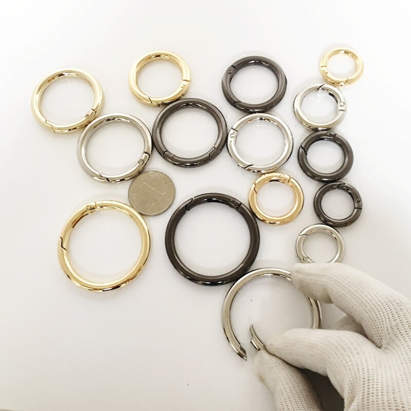 4PCS Metal D O Ring Openable Clap For Bags Handbag DIY Snap Clasp Claps Trigger For Handbags Straps for Bag Parts Accessories